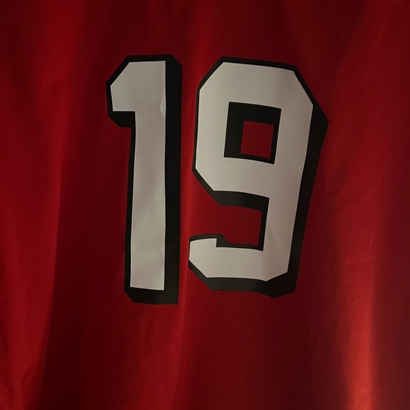 NWT WOMENS DEEBO SAMUEL LARGE SCARLET ALTERNATE GAME JERSEY SHORT SLEEVE - Picture 5 of 11